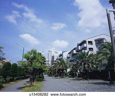 Stock Image - Residential district in Japan. Fotosearch