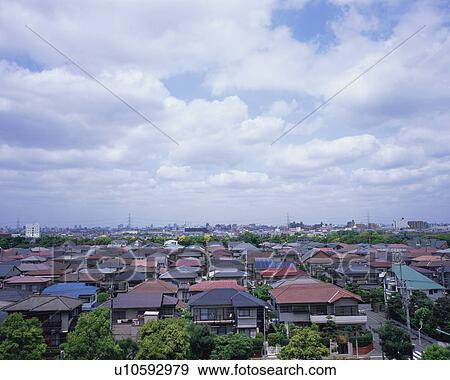 Stock Photo - Residential district in Japan. Fotosearch