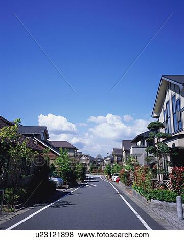 Stock Photo - Residential district in Japan. Fotosearch