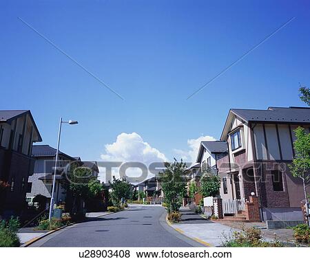 Stock Photo - Residential district in Japan. Fotosearch
