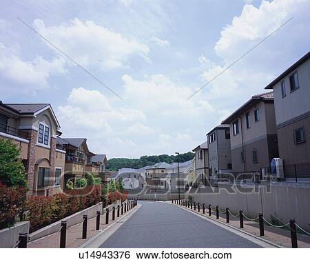 Stock Photograph - Residential district in Japan. Fotosearch