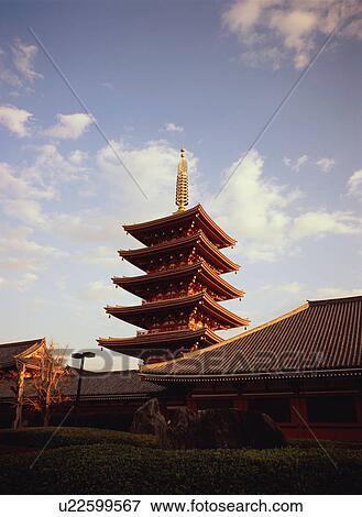Sensoji Temple, Tokyo, Japan View Large Photo Image Stock Photo - Sensoji Temple, Tokyo, Japan. Fotosearch