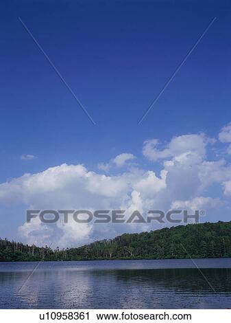 Stock Image - Shirakoma Pond, Nagano Prefecture, Japan. Fotosearch