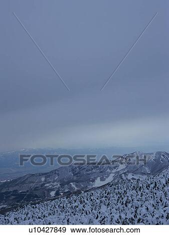 Snowcapped mountain in Yamagata Prefecture, Japan View Large Photo Image Stock Photo - Snowcapped mountain in Yamagata Prefecture, Japan. Fotosearch