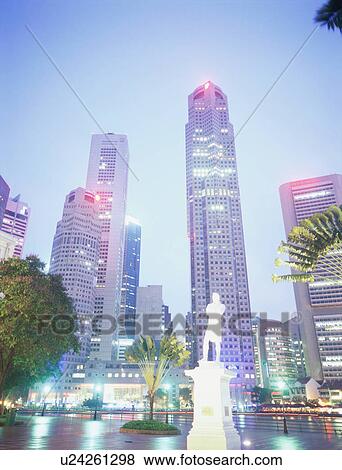 Stock Photo - Statues of Sir Stamford Raffles. Fotosearch