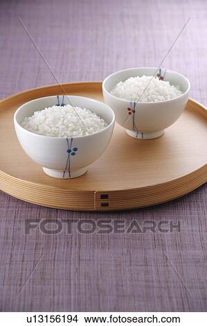 Steamed rice in rice bowl View Large Photo Image Picture - Steamed rice in rice bowl. Fotosearch