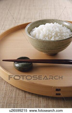 Stock Photography - Steamed rice in rice bowl. Fotosearch