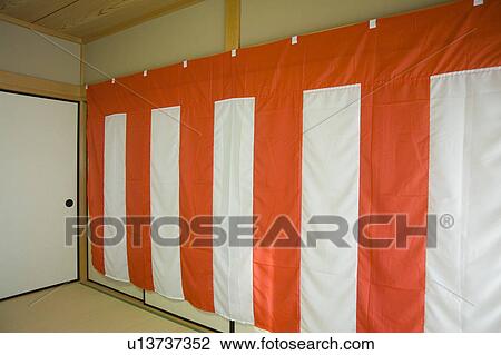 Stock Image - Striped curtain. Fotosearch