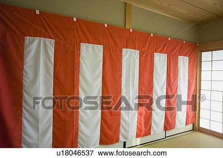 Striped curtain View Large Photo Image Stock Photo - Striped curtain. Fotosearch