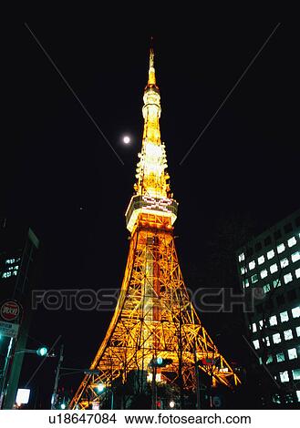 Picture - Tokyo Tower at night. Fotosearch