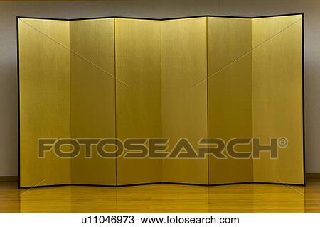 Gold Folding Screen Standing at a Stage View Large Photo Image Stock Image - Gold Folding Screen Standing at a Stage. Fotosearch