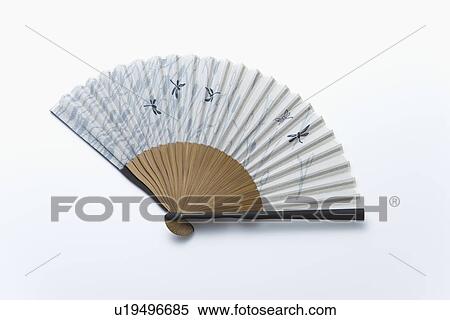 Japanese folding fan, high angle view, white background View Large Photo Image Stock Photography - Japanese folding fan, high angle view, white background. Fotosearch