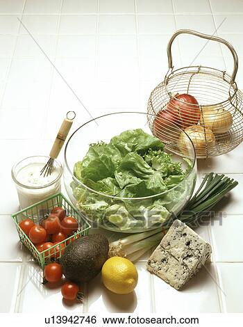 A variety of fresh produce to make a salad View Large Photo Image Stock Photograph - A variety of fresh produce to make a salad. Fotosearch