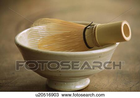 Stock Image - Bamboo tea whisk. Fotosearch