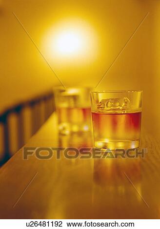 Stock Image - Bar Counter with glasses. Fotosearch