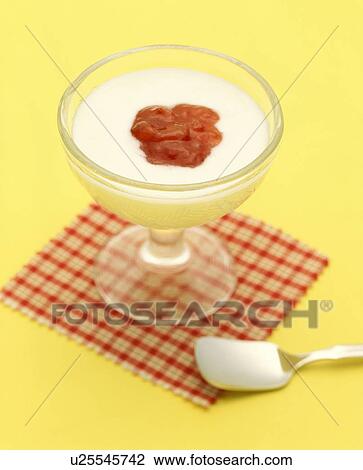 Bowl of yogurt with strawberry jam View Large Photo Image Stock Image - Bowl of yogurt with strawberry jam. Fotosearch