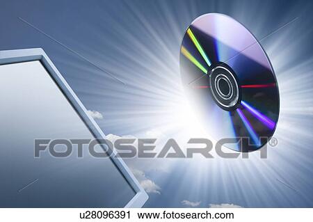 CD and monitor in the sky View Large Photo Image Stock Image - CD and monitor in the sky. Fotosearch