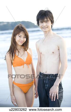 Stock Image - Couple in Enoshima. Fotosearch