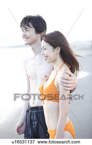 Couple in Enoshima View Large Photo Image Stock Photo - Couple in Enoshima. Fotosearch