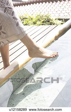 Foot of woman soaking in water View Large Photo Image Stock Photo - Foot of woman soaking in water. Fotosearch