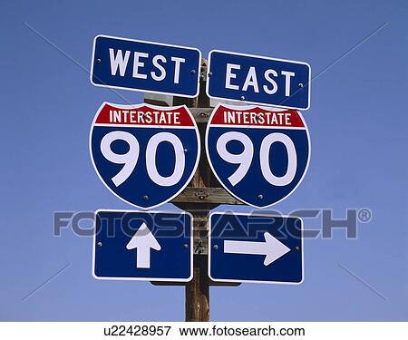 Stock Photo - Highway signs. Fotosearch