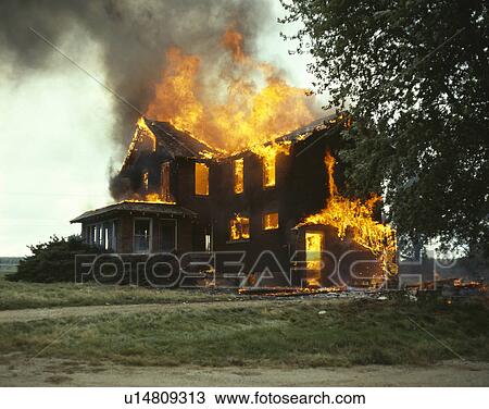 House fire View Large Photo Image Stock Image - House fire. Fotosearch