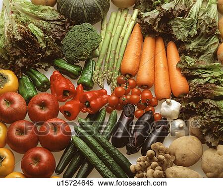 Stock Photography - Large assortment of fruits and vegetables. Fotosearch