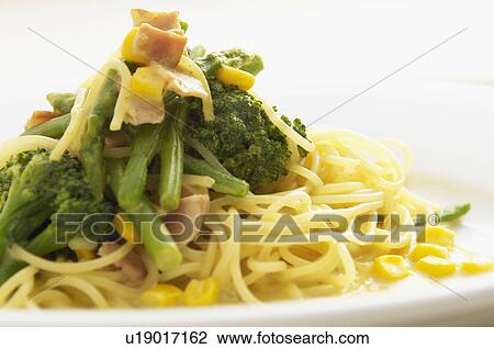 Stock Image - Pasta with broccoli. Fotosearch
