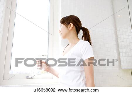Stock Image - Portrait of woman. Fotosearch