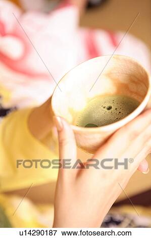 Powdered green tea View Large Photo Image Stock Photo - Powdered green tea. Fotosearch