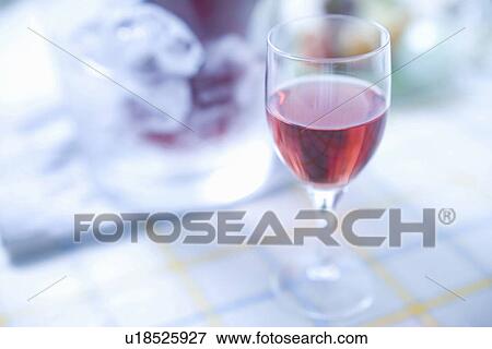 Stock Photo - Rose glass of wine. Fotosearch
