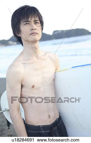 Surfer at Enoshima beach View Large Photo Image Stock Image - Surfer at Enoshima beach. Fotosearch