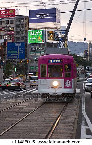 Stock Photography - Train in Nagasaki. Fotosearch
