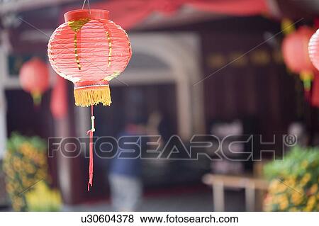 Close-up of a Chinese lantern in a temple View Large Photo Image Stock Photo - Close-up of a Chinese lantern in a temple. Fotosearch