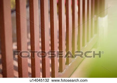 Close-up of a wooden railing View Large Photo Image Stock Image - Close-up of a wooden railing. Fotosearch