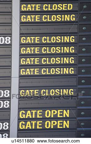 Stock Image - Close-up of an arrival departure board at an airport. Fotosearch
