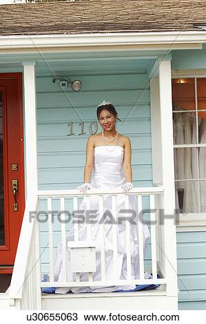 Portrait of a bride smiling View Large Photo Image Stock Image - Portrait of a bride smiling. Fotosearch