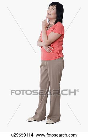 Picture - Side profile of a mature woman looking up. Fotosearch