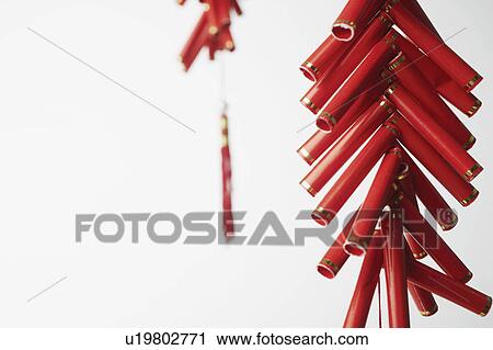 Stock Image - Close-up of Chinese fire crackers. Fotosearch