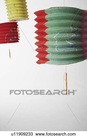 Stock Image - Close-up of paper lanterns. Fotosearch