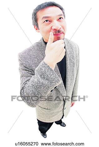 Stock Image - One Person, Cut Out, Good News, One Mature Man Only, Communication. Fotosearch