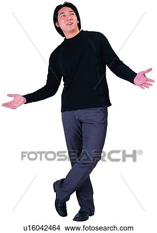 Standing, White Background, One Young Man Only, Asian Ethnicity View Large Photo Image Picture - Standing, White Background, One Young Man Only, Asian Ethnicity. Fotosearch
