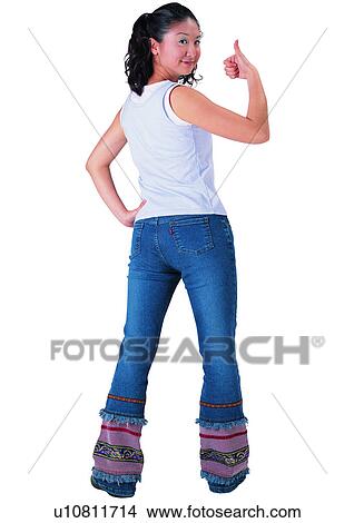 Picture - Success, One Person, Gesture, Casual Clothing, One Young Woman Only, Good News, Human Thumb. Fotosearch