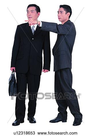 Stock Image - Business Suit, Black Hair, Briefcase, Looking Away, Only Young Men, Asian. Fotosearch