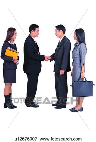 Stock Photo - Clipping Path, Talking, Adults Only, Business, File, Asian Ethnicity. Fotosearch
