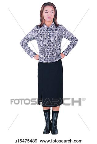 Stock Photo - Looking Away, Asians At Work. Fotosearch