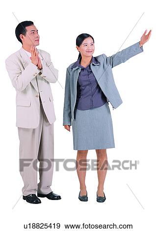 Stock Photo - Smiling, Businessmen, Clipping Path, Young Women. Fotosearch