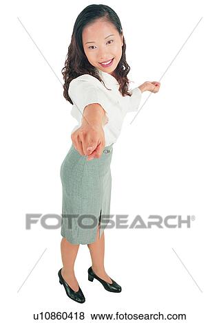 Stock Photo - Standing, Asian Ethnicity, One Young Woman Only, Clipping Path. Fotosearch