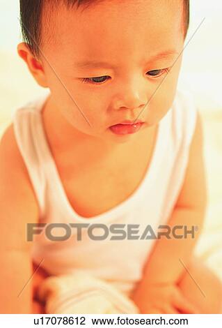 Stock Image - baby, child, kid, lovely, toddler, Asian. Fotosearch