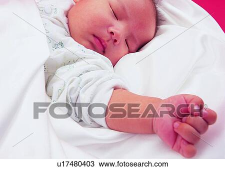 Stock Image - baby, kid, child, lovely, sleeping. Fotosearch